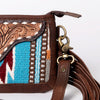 ADBGA244 American Darling Small Cross body Bag Hand Tooled Woven Saddle Blanket