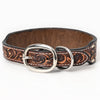 BER196-Hand Carved Western leather Dog Collar