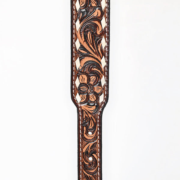 BER196-Hand Carved Western leather Dog Collar