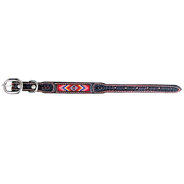 BER220-Western leather Dog Collar