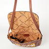 ADBG824 American Darling Western Leather Cross body Bag Hand Tooled Floral with Woven Saddle Blanket