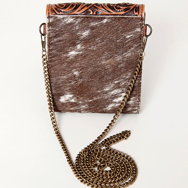 ADBG825 American Darling Western Small Cross body Bag Hair-On Cowhide with Hand Tooled Floral