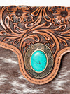ADBG825 American Darling Western Small Cross body Bag Hair-On Cowhide with Hand Tooled Floral