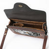 ADBG826 American Darling Western Cross body Bag Hair-On Cowhide with Hand Tooled Floral Carving