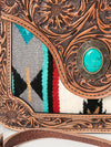 ADBG826 American Darling Western Small Cross body Bag Hand Tooled Floral & Hand Woven Saddle Blanket