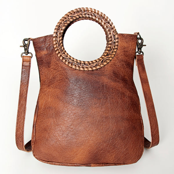 ADBG827 American Darling Western Clutch Bag Hand Tooled Floral with Hair-On Cowhide and Fringes
