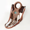 ADBG827 American Darling Western Clutch Bag Hand Tooled Floral with Hair-On Cowhide and Fringes