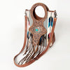 ADBG827 American Darling Western Clutch Bag Hand Tooled Floral with Hand Woven Saddle Blanket & Fringes