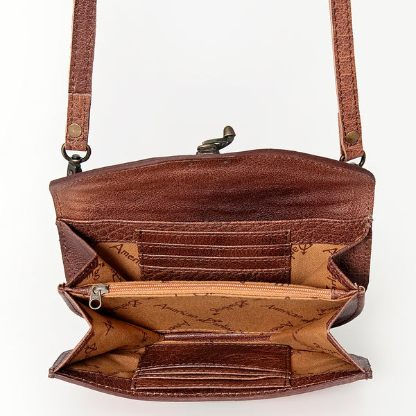 ADBG829 American Darling Western Small Cross body Bag Hand Tooled with Hand-Woven Saddle Blanket