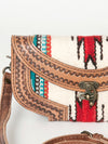 ADBG829 American Darling Western Small Cross body Bag Hand Tooled with Hand-Woven Saddle Blanket