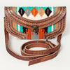 ADBG829 American Darling Western Small Cross body Bag Hand Tooled with Hand-Woven Saddle Blanket