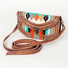 ADBG829 American Darling Western Small Cross body Bag Hand Tooled with Hand-Woven Saddle Blanket