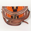 ADBG829 American Darling Western Small Cross body Bag Hand Tooled with Hand-Woven Saddle Blanket