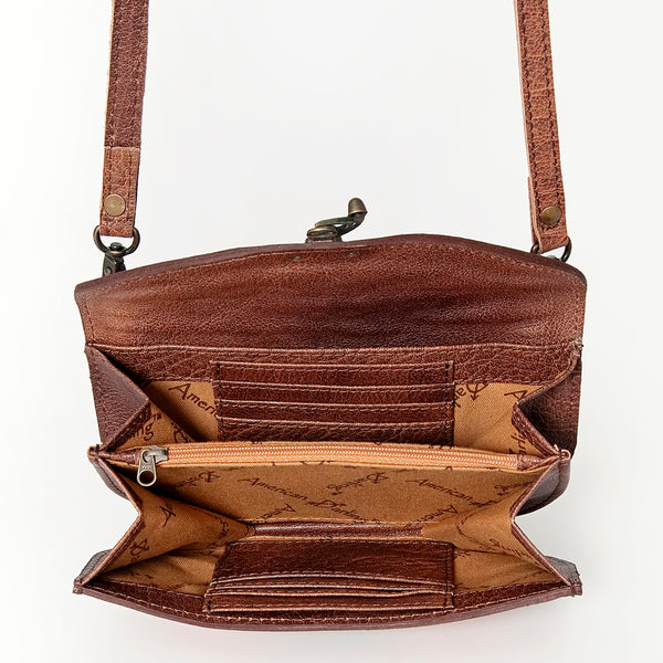 ADBG829 American Darling Western Small Cross body Bag Hand Tooled with Hand-Woven Saddle Blanket