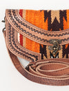 ADBG829 American Darling Western Small Cross body Bag Hand Tooled with Hand-Woven Saddle Blanket