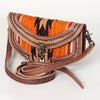 ADBG829 American Darling Western Small Cross body Bag Hand Tooled with Hand-Woven Saddle Blanket