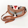 ADBG829 American Darling Western Small Cross body Bag Hand Tooled with Hand-Woven Saddle Blanket