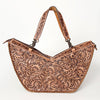 ADBG831 American Darling Western Tote Bag Hand Tooled Floral Carved Vegetable-Tanned Leather