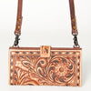 ADBG832 American Darling Western Small Cross body Bag Hand Tooled Floral with Buck Stitched Detail