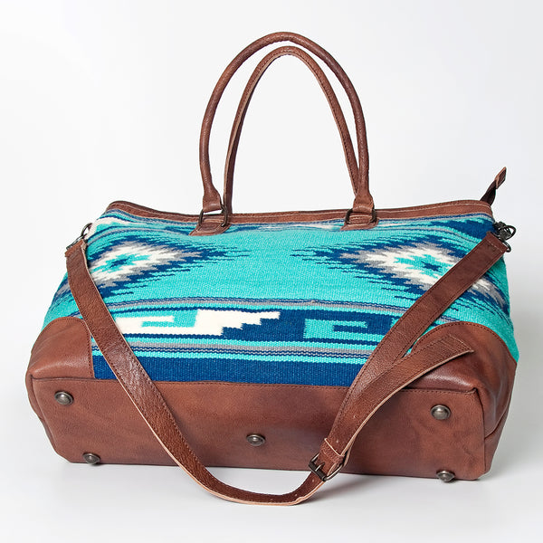 ADBG833 American Darling Western Tote Bag with Hand Woven Saddle Blanket and Premium Leather