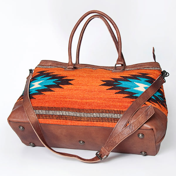 ADBG833 American Darling Western Tote Bag with Hand Woven Saddle Blanket and Premium Leather