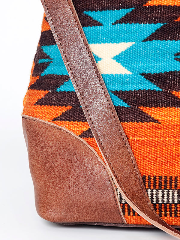 ADBG833 American Darling Western Tote Bag with Hand Woven Saddle Blanket and Premium Leather