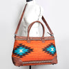 ADBG833 American Darling Western Tote Bag with Hand Woven Saddle Blanket and Premium Leather