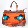 ADBG833 American Darling Western Tote Bag with Hand Woven Saddle Blanket and Premium Leather