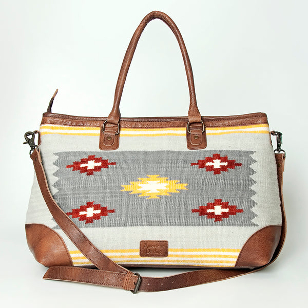 ADBG833 American Darling Western Tote Bag with Hand Woven Saddle Blanket and Premium Leather