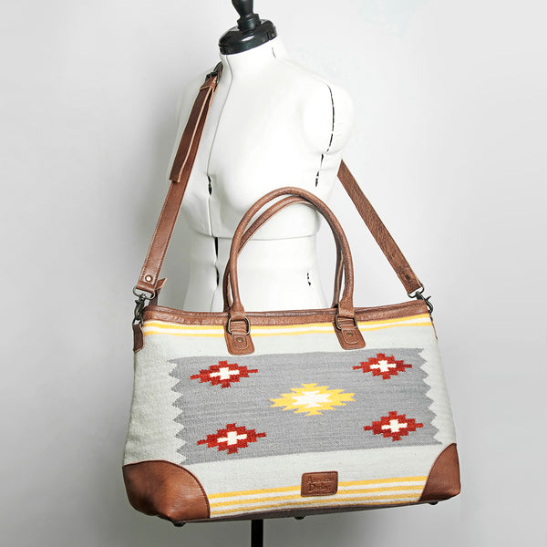 ADBG833 American Darling Western Tote Bag with Hand Woven Saddle Blanket and Premium Leather