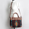 ADBG835 American Darling Western Tote Bag Hand Tooled Floral Carved with Hand Woven Saddle Blanket