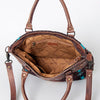 ADBG835 American Darling Western Tote Bag Hand Tooled Floral Carved with Hand Woven Saddle Blanket