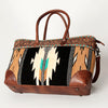 ADBG835 American Darling Western Tote Bag Hand Tooled Floral Carved with Hand Woven Saddle Blanket