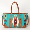 ADBG835 American Darling Western Tote Bag Hand Tooled Floral Carved with Hand Woven Saddle Blanket