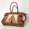ADBG835 American Darling Western Tote Bag Hand Tooled Floral Carved with Hand Woven Saddle Blanket