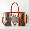 ADBG835 American Darling Western Tote Bag Hand Tooled Floral Carved with Hand Woven Saddle Blanket