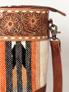 ADBG835 American Darling Western Tote Bag Hand Tooled Floral Carved with Hand Woven Saddle Blanket