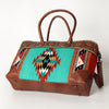 ADBG835 American Darling Western Tote Bag Hand Tooled Floral Carved with Hand Woven Saddle Blanket