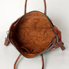 ADBG835 American Darling Western Tote Bag Hand Tooled Floral Carved with Hand Woven Saddle Blanket
