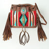 ADBG836 American Darling Western Bucket Bag with Hand Woven Saddle Blanket and Turquoise Concho