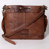 ADBG836 American Darling Western Bucket Bag with Hand Woven Saddle Blanket and Turquoise Concho