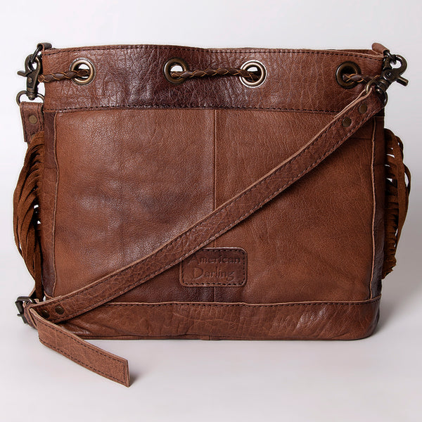 ADBG836 American Darling Western Bucket Bag with Hand Woven Saddle Blanket and Turquoise Concho