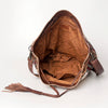 ADBG574 American Darling Southwestern Wool Bucket Bag Drawstring Tote with Leather Strap