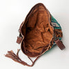 ADBG574 American Darling Aztec Woven Saddle Blanket & Leopard Cowhide Boho Bucket Bag