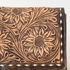 ADBGZ601 Hand Tooled Leather Crossbody Bag with Floral Design & Chain Strap - Western Evening Purse