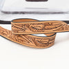 ADBGZ603 Clear Stadium Crossbody Bag with Floral Tooled Leather Trim - Western Concert Purse