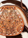 LC-ADBGZ611 Mini Cowhide Leather Backpack with Tooled Flap - Western Festival & Everyday Bag