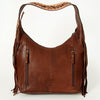 ADBGA212 American Darling Hand-Woven Saddle Blanket Hobo Bag Hand Tooled Leather Fringe