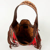 ADBGA212 American Darling Hand-Woven Saddle Blanket Hobo Bag Hand Tooled Leather Fringe