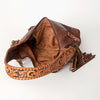 ADBG803 American Darling Hand Tooled Leather Hobo Bag with Hand Woven Saddle Blanket and Fringes